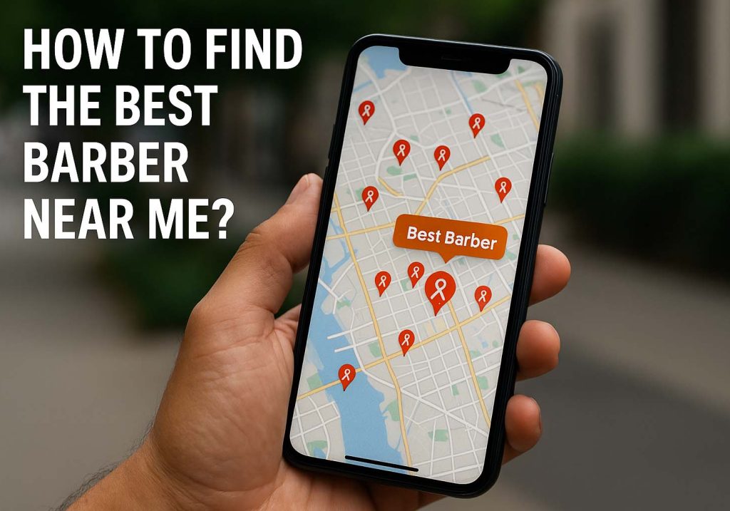 iphone searching for the best barber
